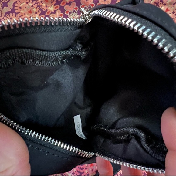 Dolls Kill • Logo Black Mini Backpack with silver exposed zipper, adjustable - Picture 4 of 4